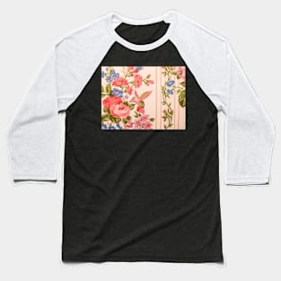 Background floral pattern with humming bird, retro Baseball T-Shirt